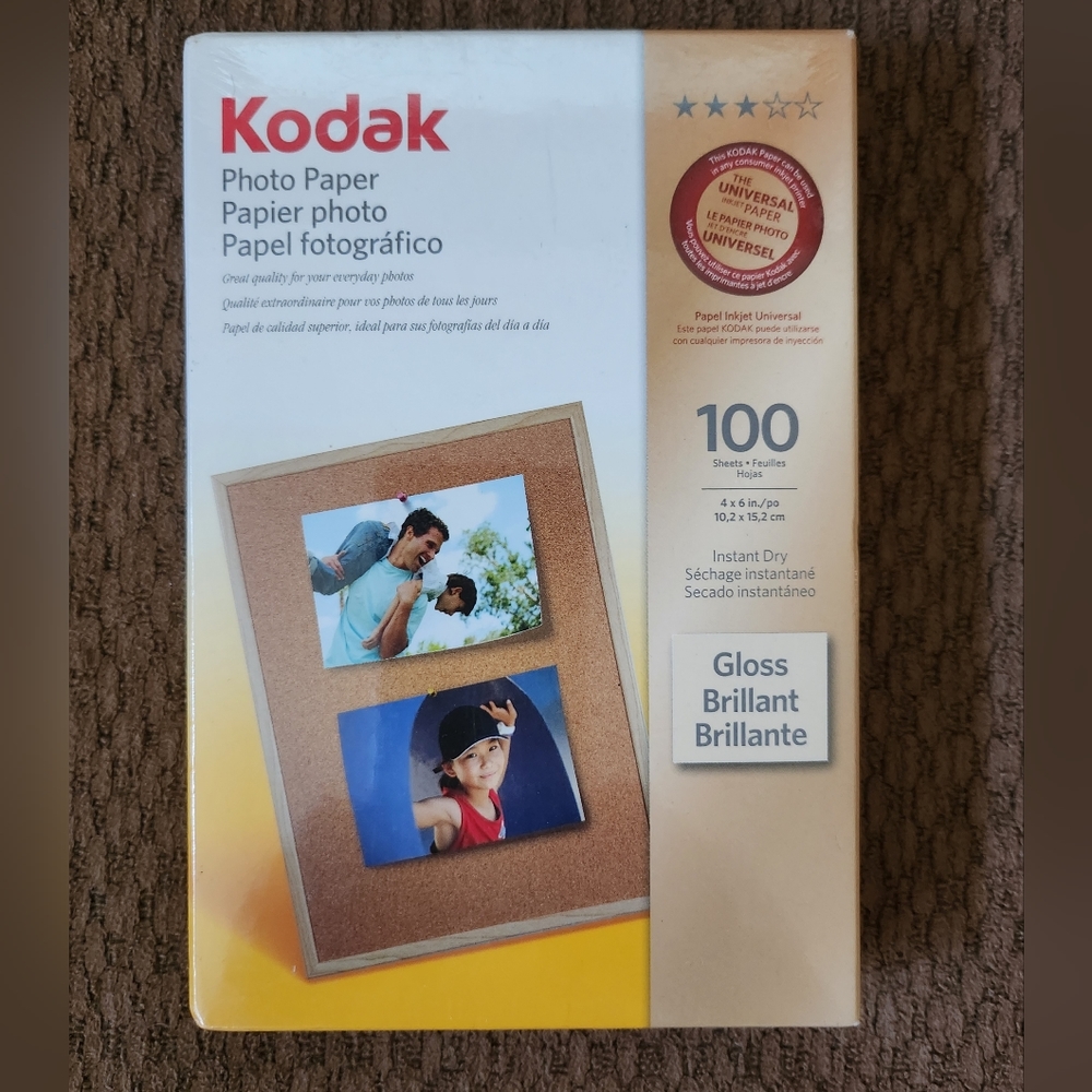 New Seald Kodak Photo Paper 4×6 Gloss 100 Sheets Instant Dry